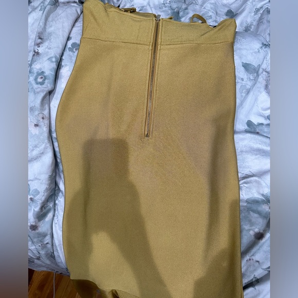 Miss Circle yellow mustard bondage dress size large with adjustable straps - Picture 7 of 8